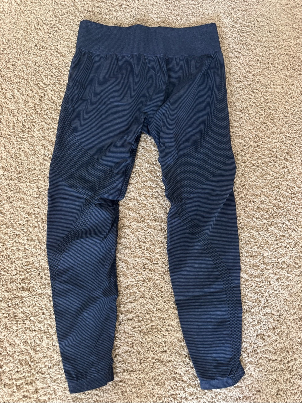 Gymshark Navy Seam-Texture High-Rise Leggings